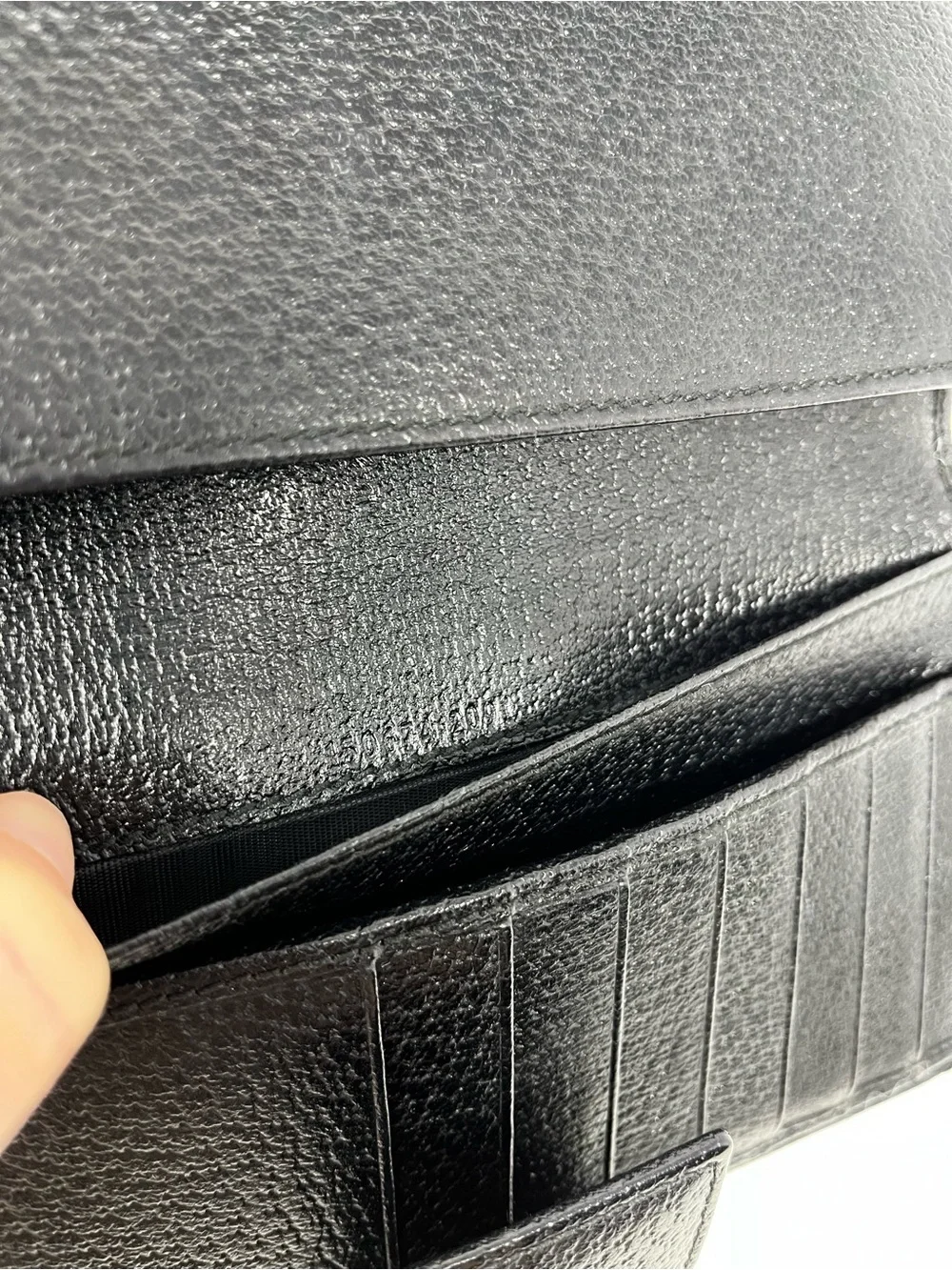 Authentic Gucci Black GG Logo Monogram Canvas Leather Long Bifold Card Wallet